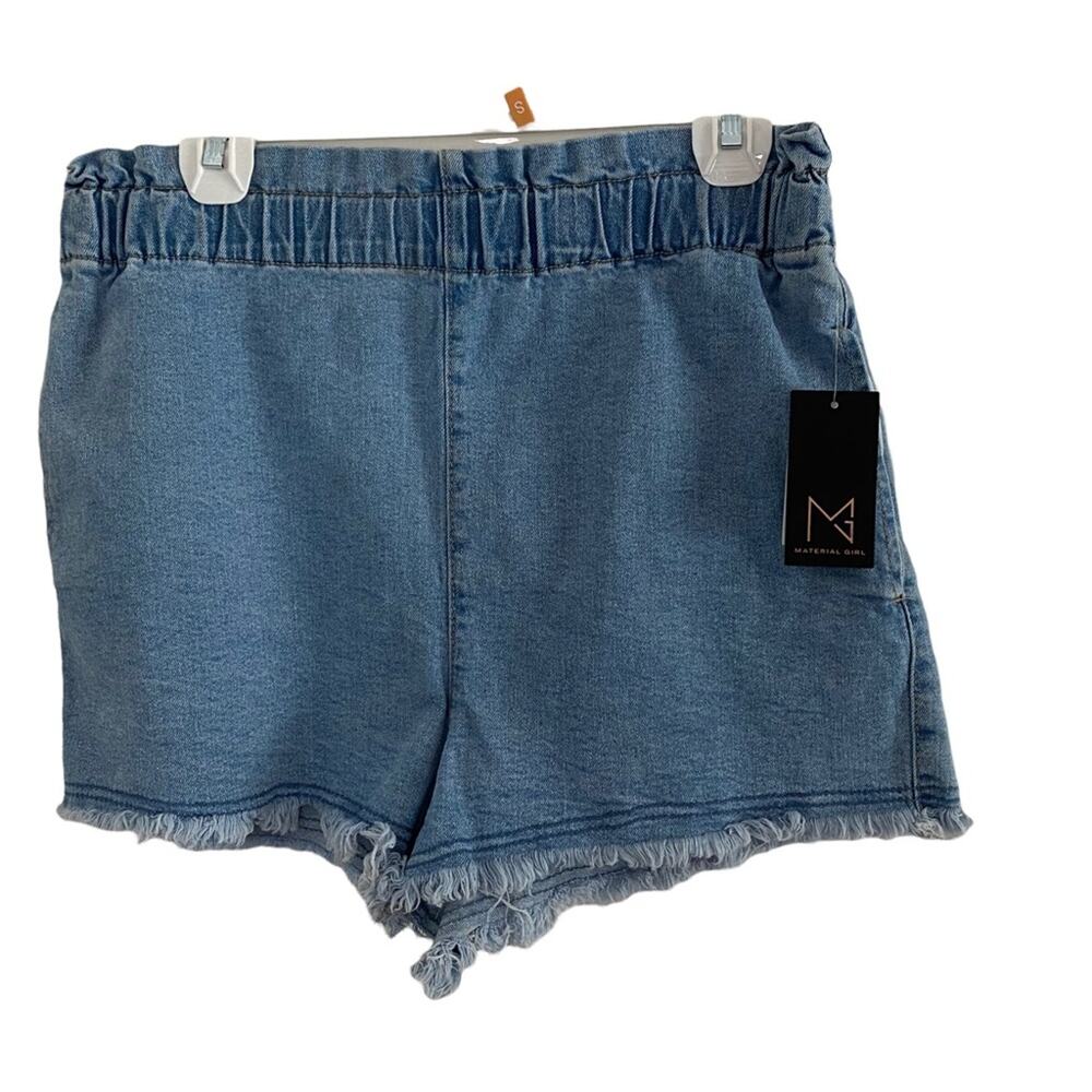 MATERIAL GIRL cut off jean shorts HIGH RISE Frey hem NWT Juniors XL